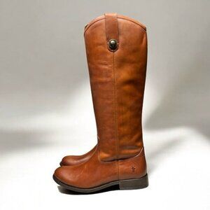 NEW FRYE Melissa Button Equestrian Style Brown Leather Boots || Size 5.5